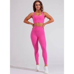 BuffBunny Rosa High Waist Leggings Sz M | Miami Vice‎ Pink Gym Essential